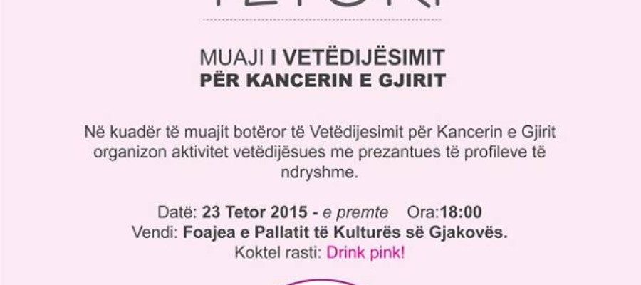 NJOFTIM – Aktivitet Vetëdijesimi për Kancerin e Gjirit nga KR Gjakova-Çabrati
