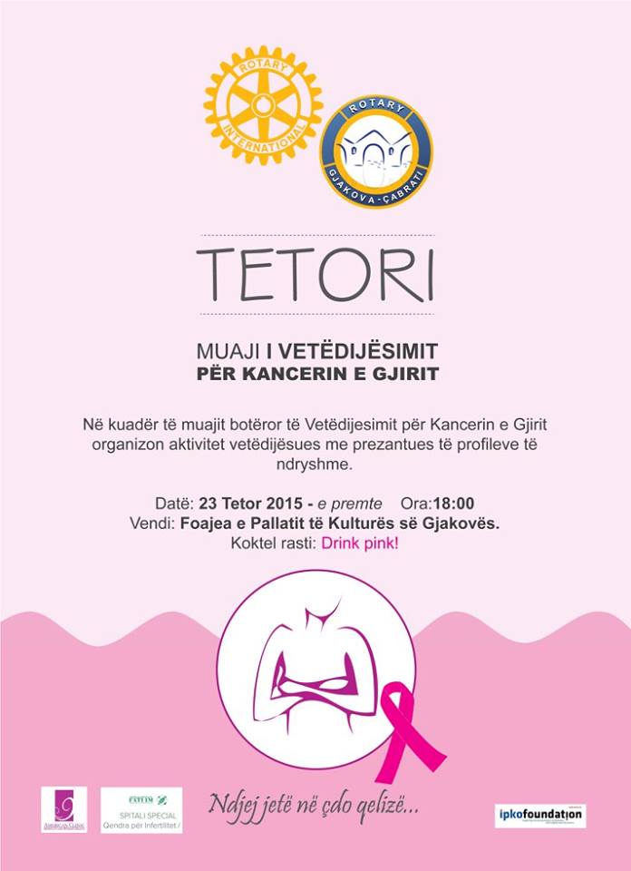 Aktivitete Vetëdijesimi për Kancerin e Gjirit nga Klubi Rotarian Gjakova-Çabrati