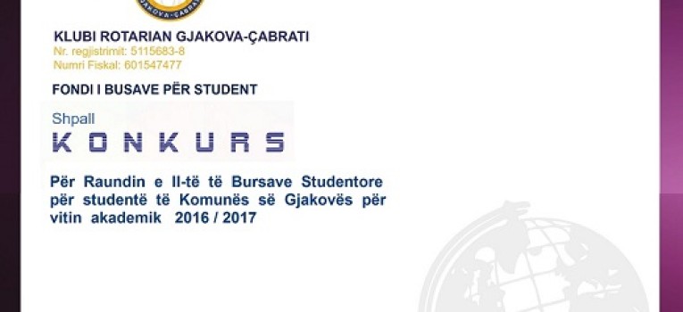 KONKURS – Për Raundin e II të Bursave Studentore për studentë të Komunës së Gjakovës për vitin akademik  2016/2017